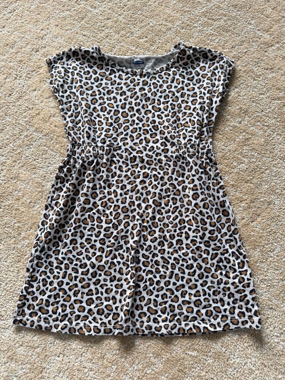 Old Navy Cheetah Jungle Leopard Print Short Sleeve Girl’s Dress - XS 5